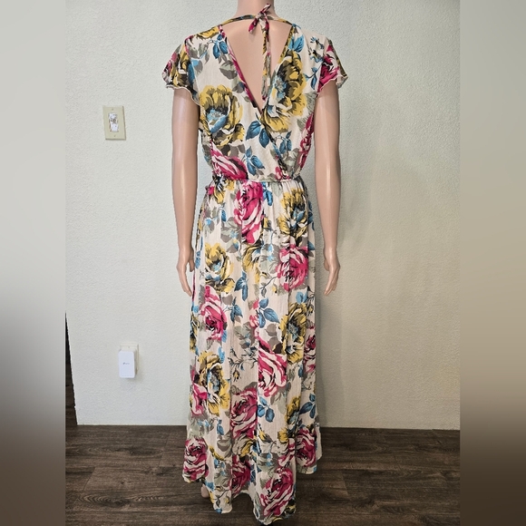 Band of Gypsies Dresses & Skirts - Band of Gypsies Floral Pink/ Yellow/Maxi Long Dress Boho Women's sz Larg Cottage